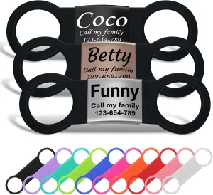 TagME Dog Tags Personalized for Pets, Silent Slide On Dog Name Tag, 10 Colors and 3 Fonts, Engraved ID Tag for Extra Large Collar and Harness
