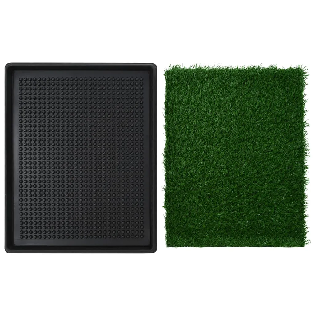 vidaXL Pet Toilet with Tray & Faux Turf Green 64x51x3 cm WC