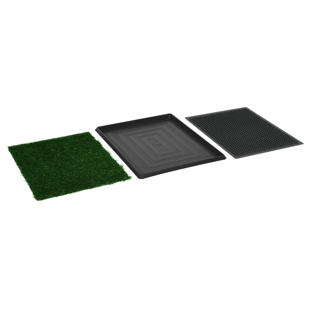 vidaXL Pet Toilet with Tray & Faux Turf Green 64x51x3 cm WC