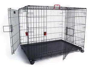 VOYAGER Wire Crate - 2 doors with Wheels patented SECURO lock Black