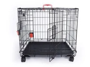 VOYAGER Wire Crate - 2 doors with Wheels patented SECURO lock Black