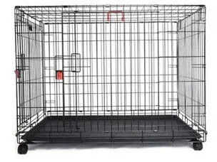 VOYAGER Wire Crate - 2 doors with Wheels patented SECURO lock Black