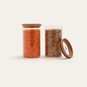Wategos Glass Pantry Jars 2pk | Praline 1000ml