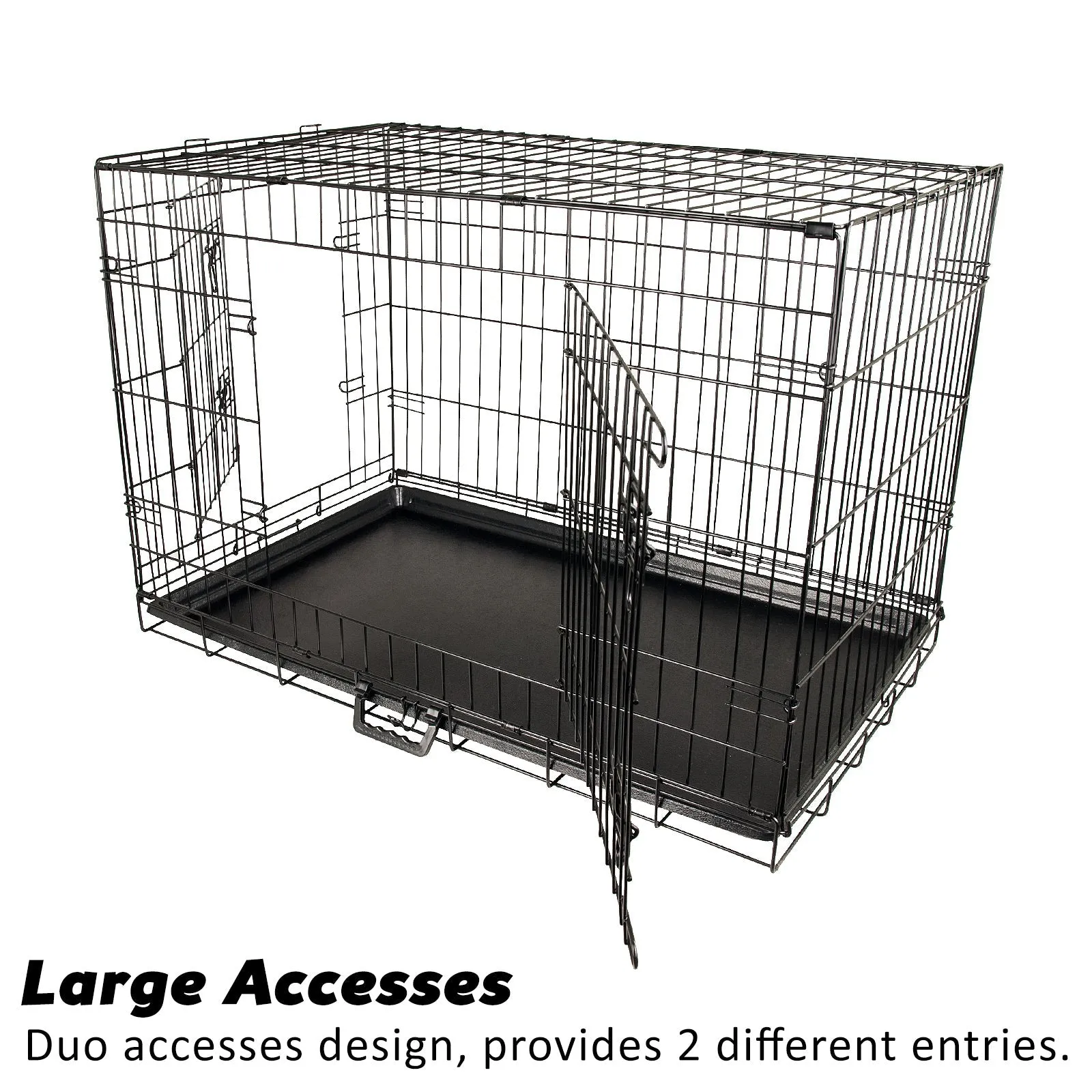 Wire Dog Cage Crate 24in with Tray   Cushion Mat   Pink Cover Combo