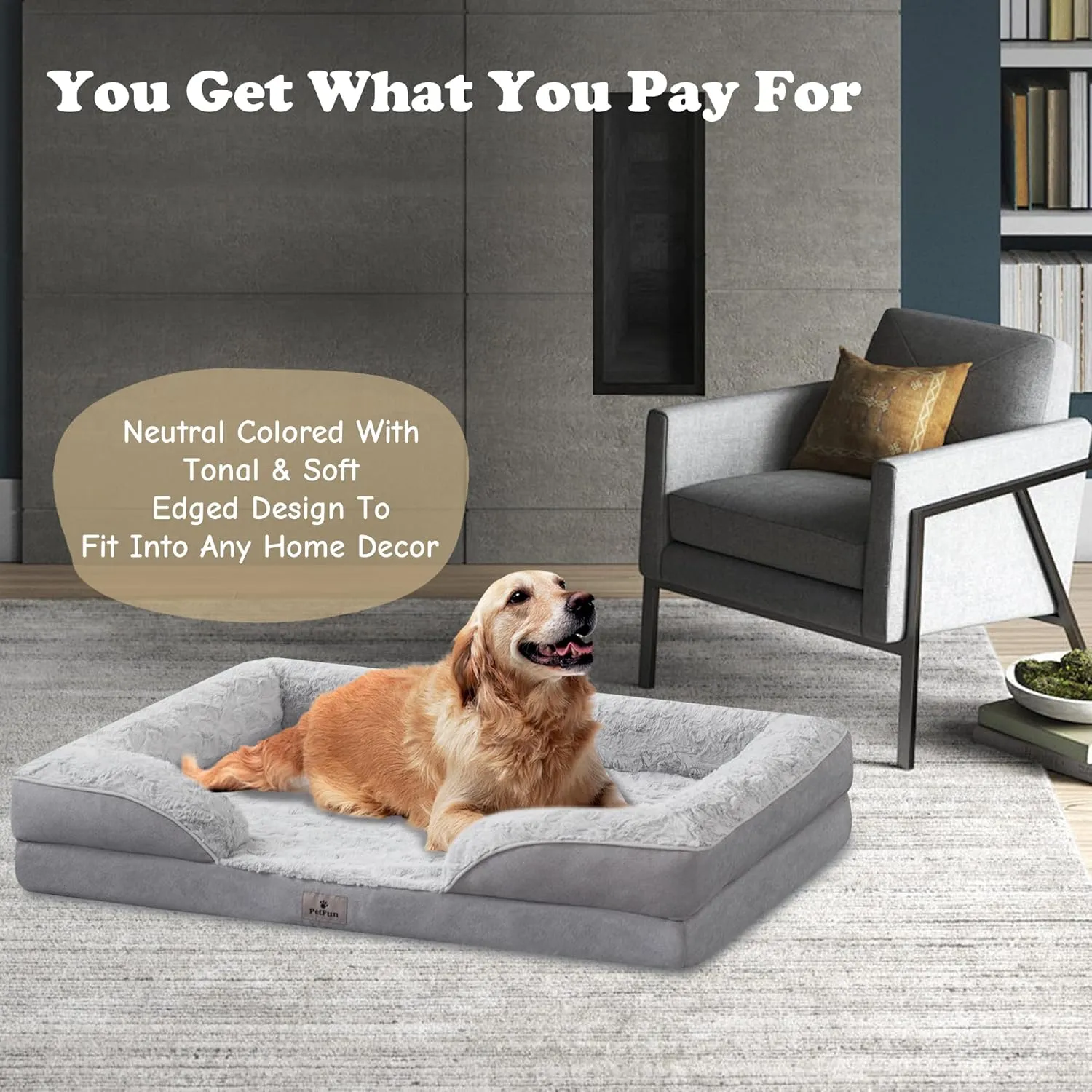 XXL Orthopedic Dog Bed - Washable Dog Sofa Beds for Giant Dogs, Supportive Foam Pet Couch Bed with Removable Washable Cover, Waterproof Lining and Nonskid Bottom
