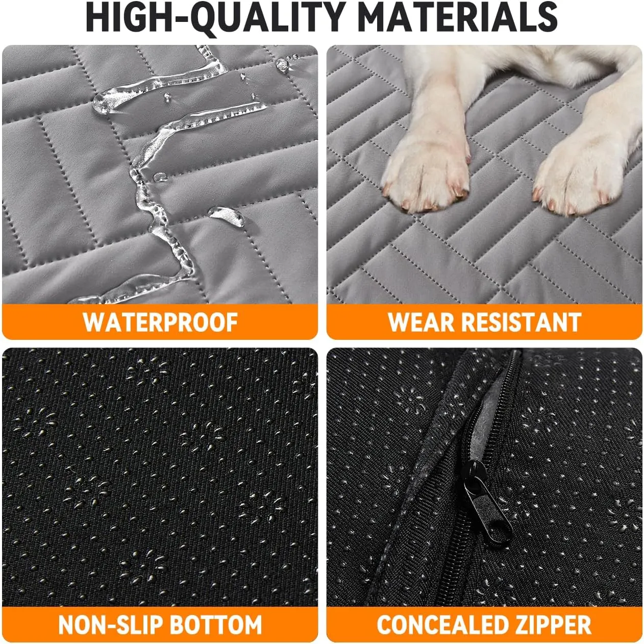 YJGF Dog Mat for Back Seat Extender for Dogs,Dog Bed for Car,Hard Bottom Car Seat Cover for Dogs,Pet Cover for Hammock for Car (Gray, for car Back seat Extender)