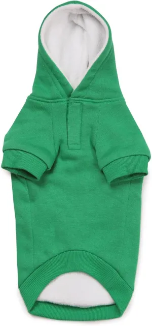 Zack & Zoey Fleece-Lined Hoodie for Dogs, 12" Small, Green