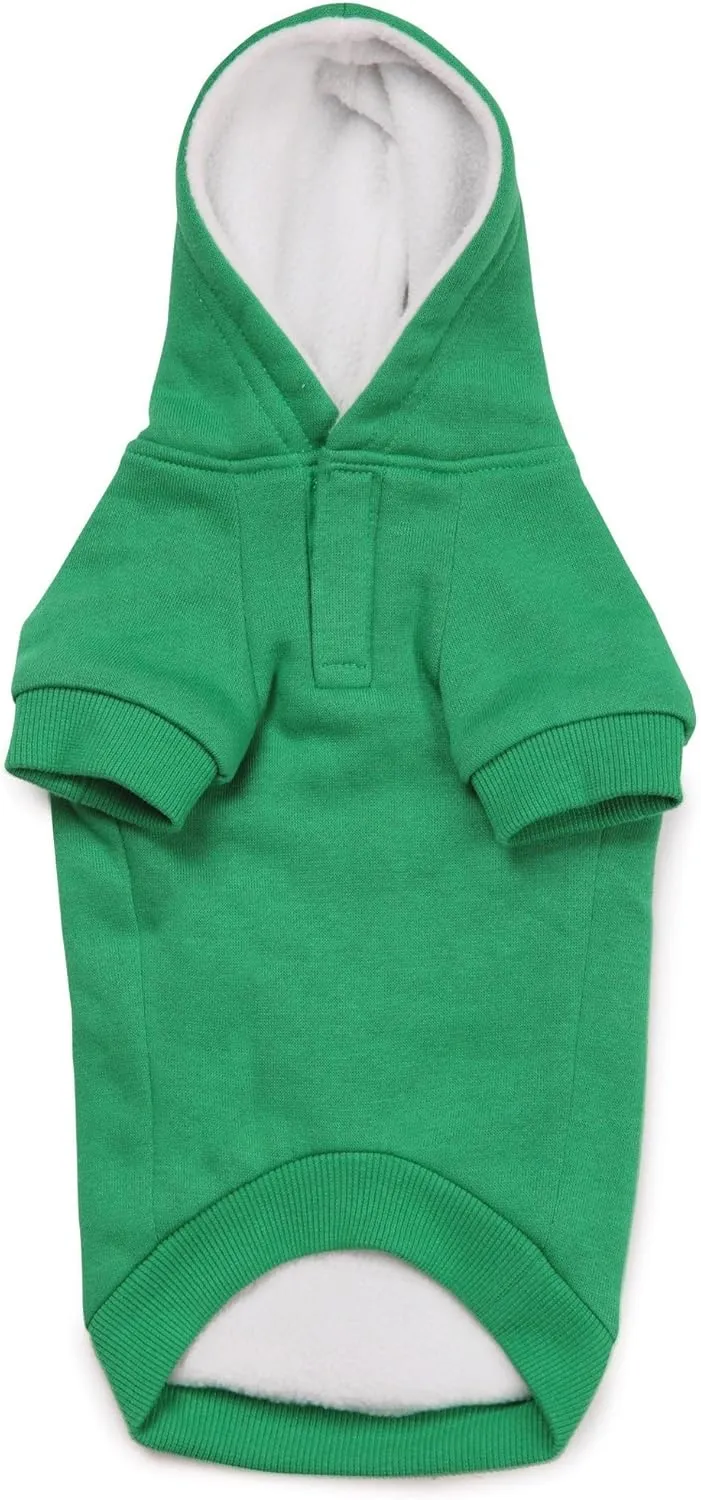Zack & Zoey Fleece-Lined Hoodie for Dogs, 12" Small, Green